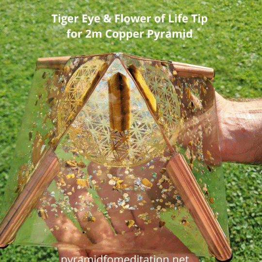 Copper Pyramid Tiger Eye Tip